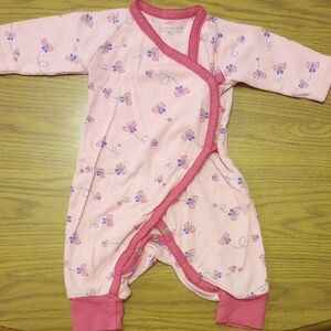 Pink Baby Onesie with Butterfly Print